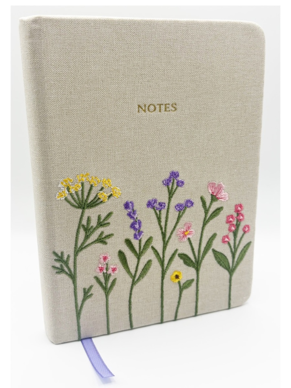 NWT Floral embroidered fabric ruled journal